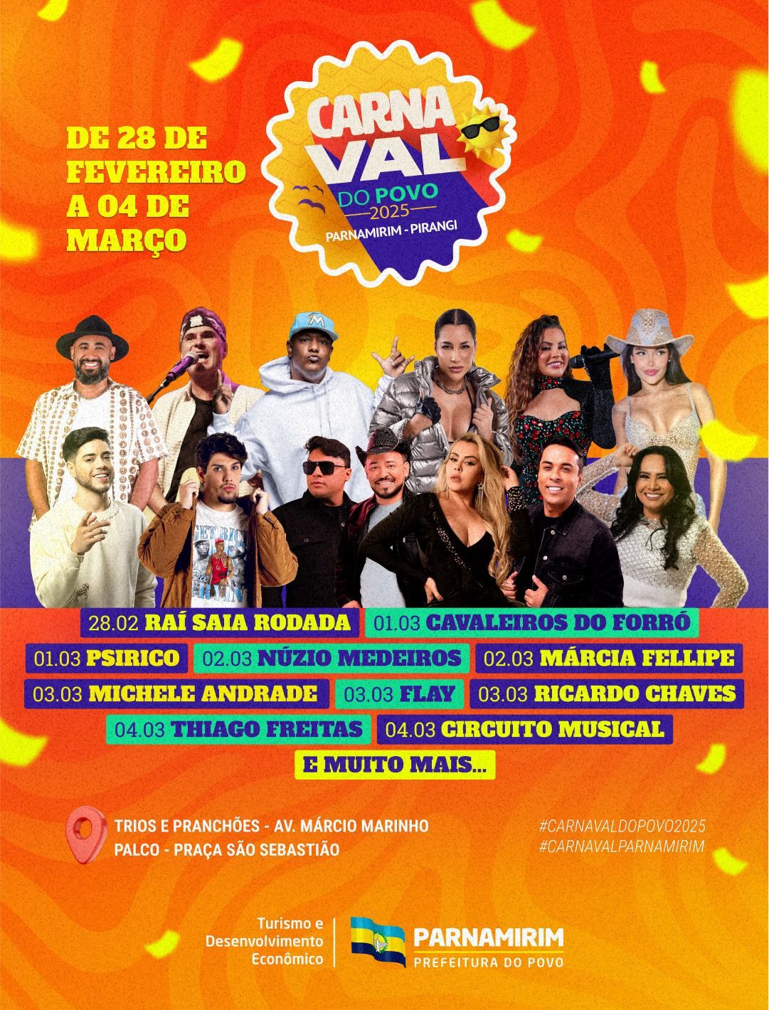 Leia mais sobre o artigo Prefeitura de Parnamirim divulga programação do Carnaval.