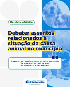 Leia mais sobre o artigo Causa animal será tema na Câmara Municipal de Parnamirim