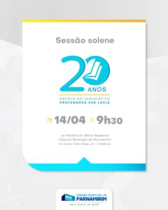 Leia mais sobre o artigo Câmara de Parnamirim irá celebrar 20 anos da Escola do Legislativo