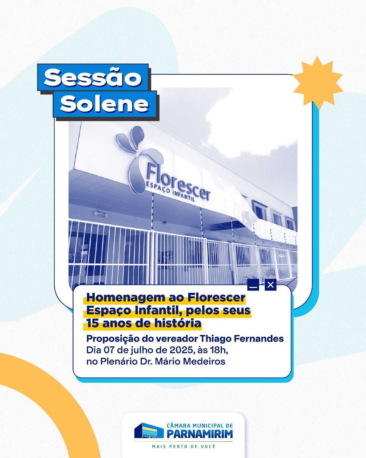 Leia mais sobre o artigo Sessão solene homenageia 15 anos do Florescer Espaço Infantil