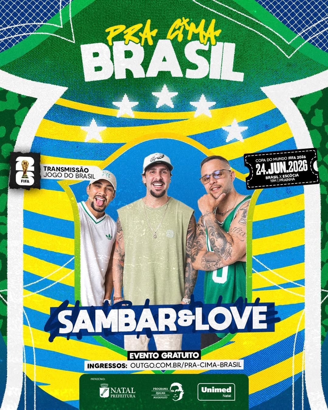 No momento, você está visualizando Brasil x Escócia terá evento com entrada gratuita, quatro telões de LED e shows na Prainha Via Costeira